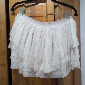 Free People Layered Tulle Mini Skirt in Light Pink